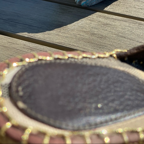 Burberry Leather EUCand pvc coated Haymaker check 8 1/2 US, 38 EU. Wedge Sandel! - Picture 5 of 8